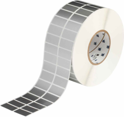 Glossy Weather Resistant Polyester Labels, 0.75" H x 1.5" W, Roll of 10000 Labels, Silver