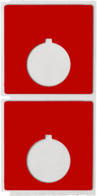 Foam Backed Raised Panel Labels, 1.8" H x 1.8" W, Red, Roll of 500 Labels