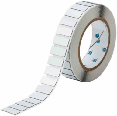 Foam Backed Raised Panel Labels, 0.49" H x 1.06" W, White, Roll of 500 Labels