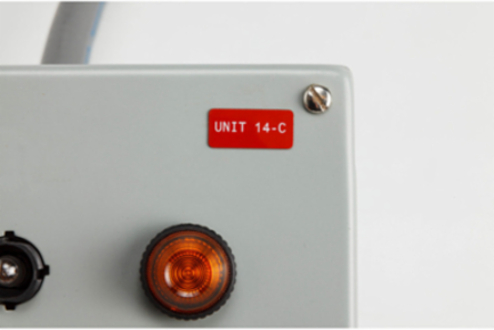 Foam Backed Raised Panel Labels, 0.49" H x 1.06" W, Red, Roll of 500 Labels