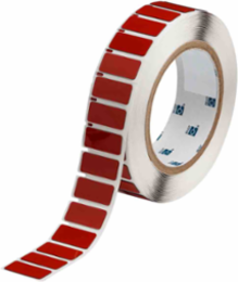 Foam Backed Raised Panel Labels, 0.49" H x 1.06" W, Red, Roll of 500 Labels
