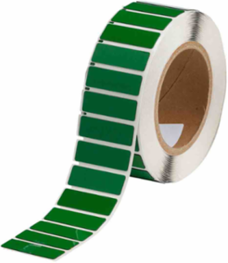 Foam Backed Raised Panel Labels, 0.59" H x 1.77" W, Green, Roll of 500 Labels