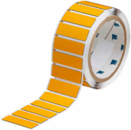 Foam Backed Raised Panel Labels, 0.59" H x 1.77" W, Yellow, Roll of 500 Labels