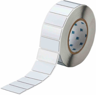 Foam Backed Raised Panel Labels, 1" H x 2" W, White, Roll of 500 Labels
