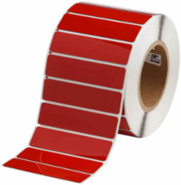 Foam Backed Raised Panel Labels, 1" H x 4" W, Red, Roll of 500 Labels