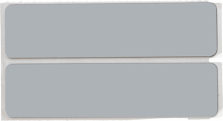 Foam Backed Raised Panel Labels, 1" H x 4" W, Silver, Roll of 500 Labels