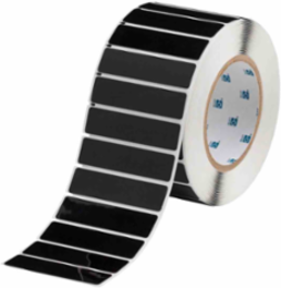Foam Backed Raised Panel Labels, 0.75" H x 3" W, Black, Roll of 500 Labels