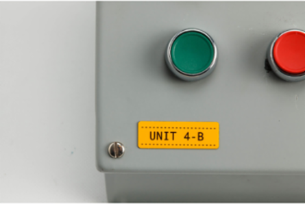 Foam Backed Raised Panel Labels, 0.75" H x 3" W, Yellow, Roll of 500 Labels