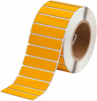 Foam Backed Raised Panel Labels, 0.75" H x 3" W, Yellow, Roll of 500 Labels