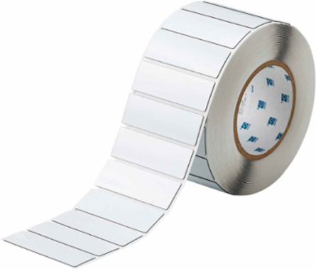 Foam Backed Raised Panel Labels, 1" H x 3" W, White, Roll of 500 Labels