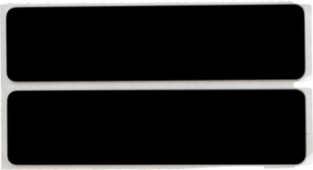 Foam Backed Raised Panel Labels, 1" H x 3" W, Black, Roll of 500 Labels