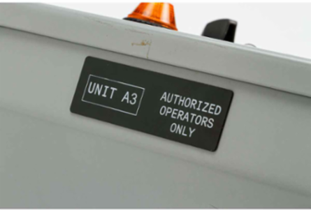 Foam Backed Raised Panel Labels, 1" H x 3" W, Black, Roll of 500 Labels