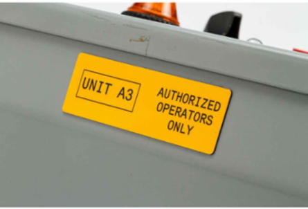 Foam Backed Raised Panel Labels, 1" H x 3" W, Yellow, Roll of 500 Labels