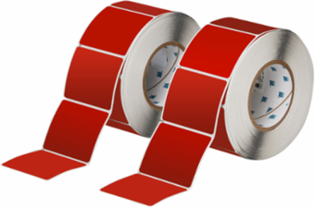 Foam Backed Raised Panel Labels, 2.5" H x 3" W, Red, Pack of 2 Rolls