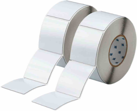 Foam Backed Raised Panel Labels, 3.5" H x 3" W, White, Pack of 2 Rolls