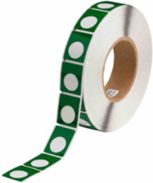 Foam Backed Raised Panel Labels, 1.5" H x 1.2" W, Green, Roll of 500 Labels, Universal