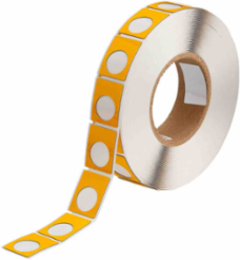 Foam Backed Raised Panel Labels, 1.5" H x 1.2" W, Yellow, Roll of 500 Labels, Gloss