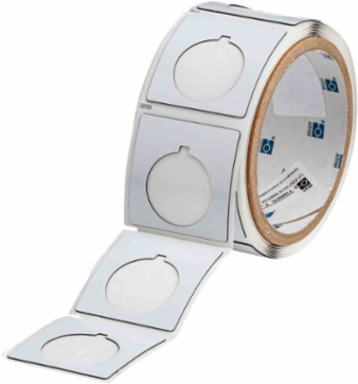 Foam Backed Raised Panel Labels, 1.8" H x 1.8" W, White, Roll of 250 Labels
