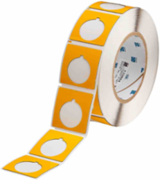 Foam Backed Raised Panel Labels, 1.8" H x 1.8" W, Yellow, Roll of 250 Labels