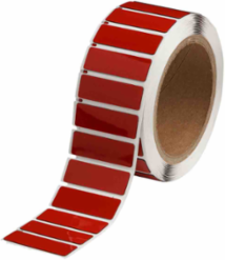 Foam Backed Raised Panel Labels, 0.59" H x 1.77" W, Red, Roll of 250 Labels