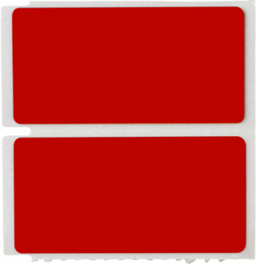 Foam Backed Raised Panel Labels, 1" H x 2" W, Red, Roll of 250 Labels