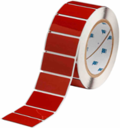 Foam Backed Raised Panel Labels, 1" H x 2" W, Red, Roll of 250 Labels