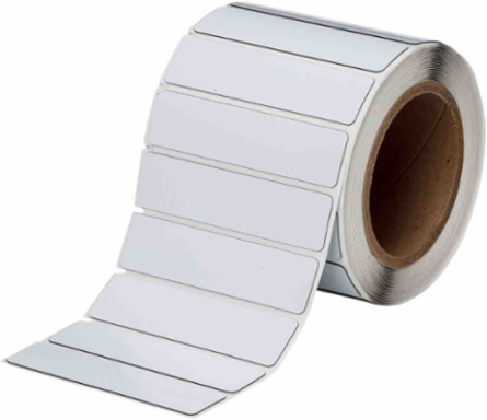 Foam Backed Raised Panel Labels, 1" H x 4" W, White, Roll of 250 Labels