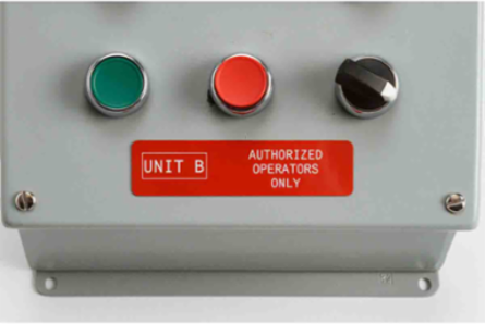 Foam Backed Raised Panel Labels, 1" H x 4" W, Red, Roll of 250 Labels