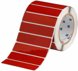Foam Backed Raised Panel Labels, 1" H x 4" W, Red, Roll of 250 Labels