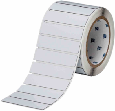 Foam Backed Raised Panel Labels, 0.75" H x 3" W, White, Roll of 250 Labels