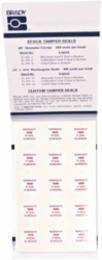 Tamper Seal Label, WARRANTY VOID IF SEAL IS BROKEN, Vinyl, Red on White, 0.8" Dia