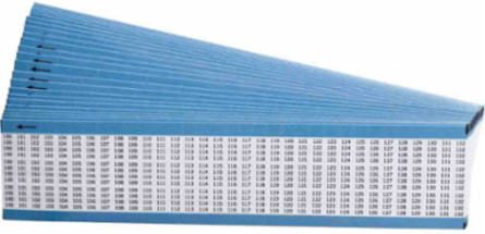 Miniature Wire Marker Cards - Low-Profile Vinyl-Coated Polyester, Legend 100 to 132