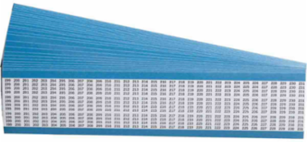 Miniature Wire Marker Cards - Low-Profile Vinyl-Coated Polyester, Legend 199 to 231
