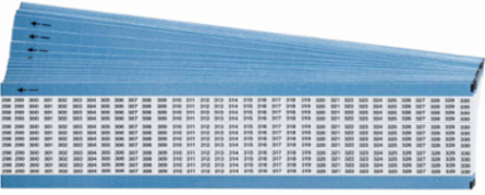 Miniature Wire Marker Cards - Low-Profile Vinyl-Coated Polyester, Legend 298 to 330