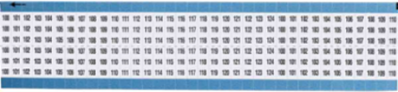 Wire Markers - Low-Profile Vinyl-Coated Polyester, Legend 100 to 124, Black on White