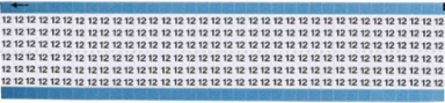 Solid Numbers Scored Wire Marker Card, 12, Vinyl