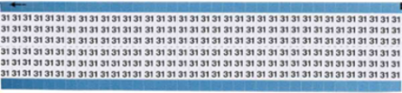 Solid Numbers Scored Wire Marker Card, 31, Vinyl
