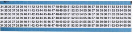 Wire Markers - Low-Profile Vinyl-Coated Polyester, Legend 34 to 66, Black on White