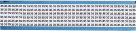 Solid Numbers Scored Wire Marker Card, 35, Vinyl