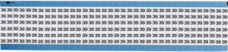 Solid Numbers Scored Wire Marker Card, 39, Vinyl