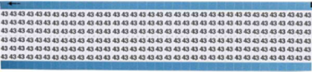 Solid Numbers Scored Wire Marker Card, 43, Vinyl