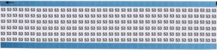 Solid Numbers Scored Wire Marker Card, 53, Vinyl