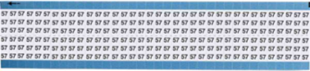 Solid Numbers Scored Wire Marker Card, 57, Vinyl