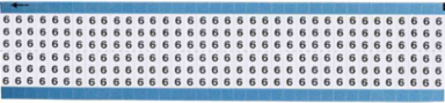 Solid Numbers Scored Wire Marker Card, 6, Vinyl