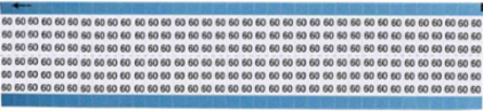 Solid Numbers Scored Wire Marker Card, 60, Vinyl