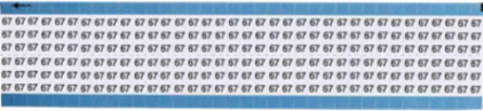 Solid Numbers Scored Wire Marker Card, 67, Vinyl