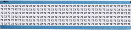 Solid Numbers Scored Wire Marker Card, 72, Vinyl