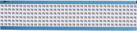 Solid Numbers Scored Wire Marker Card, 75, Vinyl