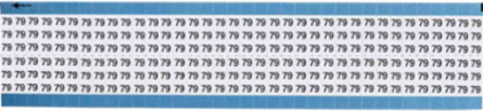 Solid Numbers Scored Wire Marker Card, 79, Vinyl
