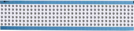 Solid Numbers Scored Wire Marker Card, 9, Vinyl
